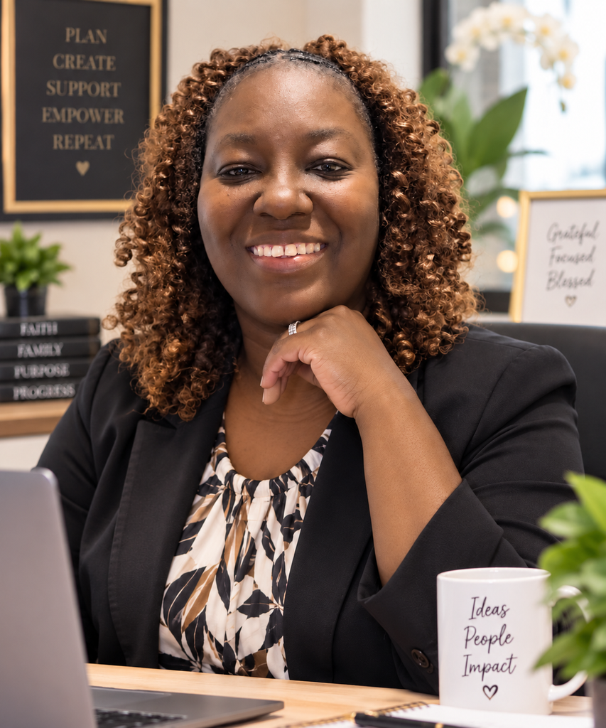 Milykhia McKenzie-Weekes smiling in her office